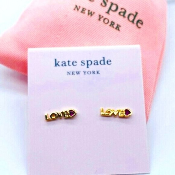 Womens Kate Spade Love Heart Earrings - Picture 1 of 1